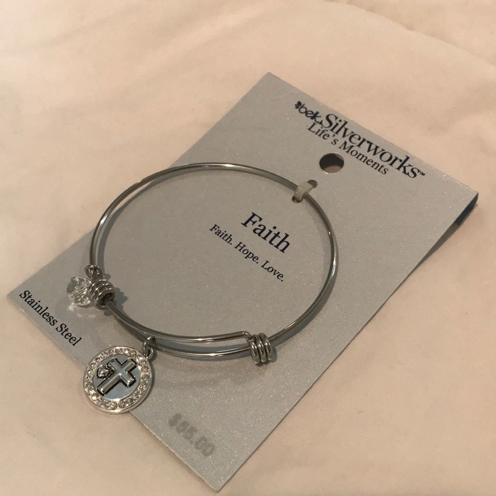 Sterling Silver Faith. Hope. Love. Bracelet